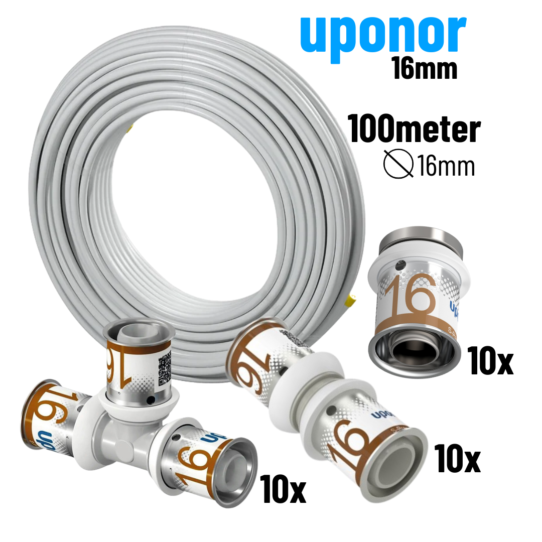 Uponor projectbundel 16 mm – Uni Pipe PLUS buis en S-Press PLUS koppelingen – OnlineGo.nl
