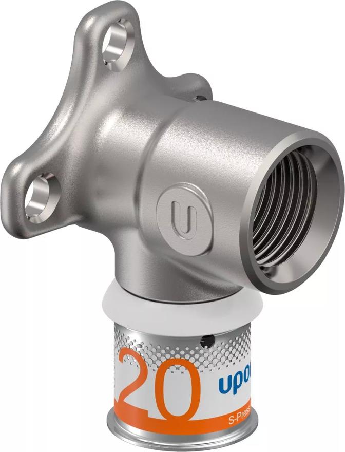 Uponor S-Press PLUS muurplaat M 20-Rp½″ FT (1070640) – perszijde Ø20 mm met binnendraad aansluiting