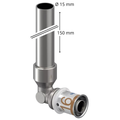 Uponor S-Press PLUS Knie Messing 90° 16×15 mm (1070650) – messing persfitting voor haakse buisaansluitingen, OnlineGO