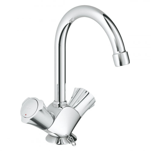 GROHE Costa L wastafelmengkraan 21337001 met ketting in chroom – tweegreeps klassiek design – OnlineGo.nl