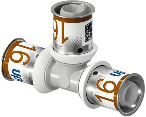 Uponor S-Press PLUS PPSU T-Stuk 16×16×16 mm (1039944) – duurzame PPSU aftakfitting voor meerlagenleidingen, OnlineGO