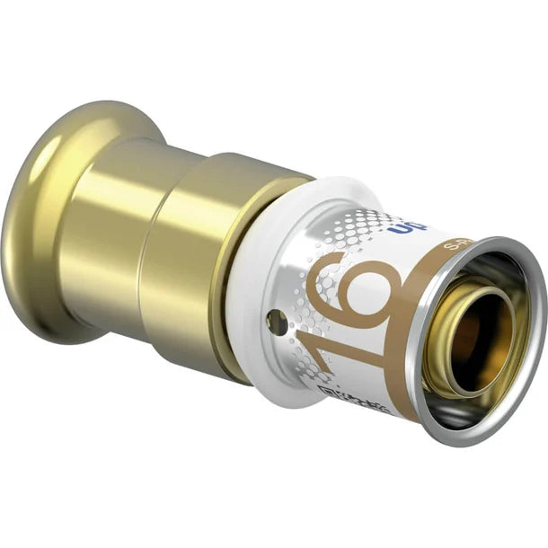 Uponor S-Press adapter koper en RVS buizen 16-15CU-SST (1145403) messing (DZR) perskoppeling met RVS-pershuls – OnlineGO
