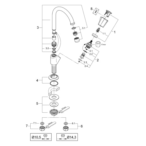 GROHE Costa L toiletkraan met hoge draaibare uitloop – chroom – 20393001