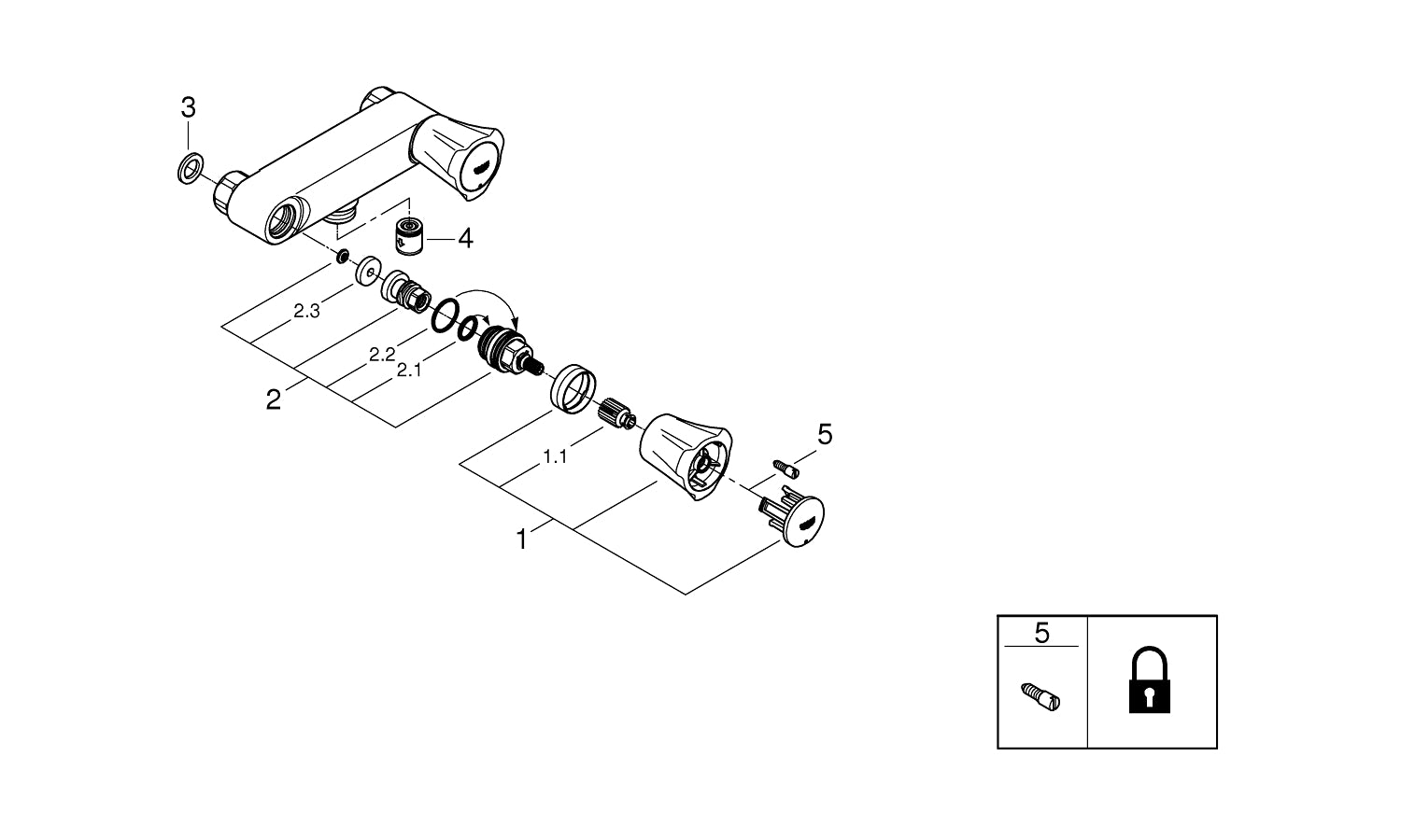 Detail GROHE Costa L 26345001 – messing binnenwerk en duurzame StarLight chroomafwerking
