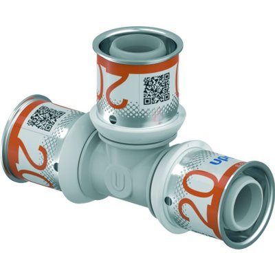 Uponor S-Press PLUS T-Stuk 20×20×20 mm (1039945) – messing T-koppeling voor aftakkingen in leidinginstallaties, OnlineGO