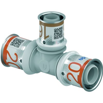 Uponor S-Press PLUS T-Stuk 20×16×20 mm (1039950) – messing T-fitting voor aftakkingen in leidingsystemen, OnlineGO