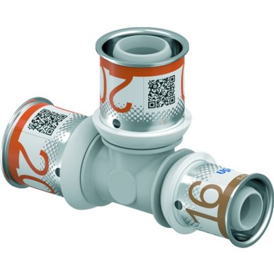 Uponor S-Press PLUS T-Stuk 20×20×16 mm Messing (1039951) – duurzame messing persfitting voor aftakkingen, OnlineGO