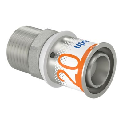 Uponor S-Press PLUS puntstuk 20-Rp½″ MT (pers naar buitendraad) – artikel 1070504