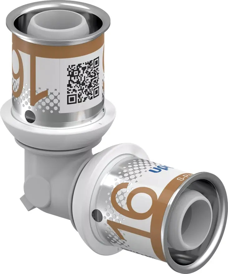 Uponor S-Press PLUS Knie 90° – 16×16 mm (1039929) – hoogwaardige hoekfitting voor haakse leidingsverbindingen, OnlineGO