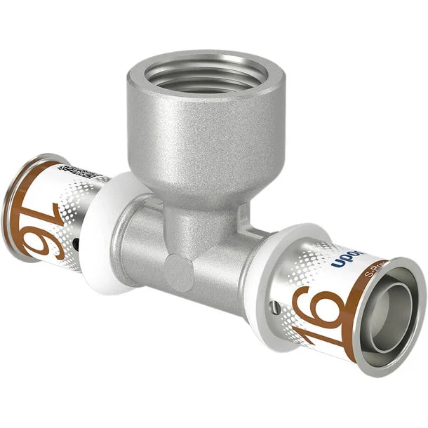 Uponor S-Press PLUS T-stuk binnendraad 16-Rp1/2 FT-16 (1070595) PPSU perskoppeling met RVS pershuls – OnlineGO
