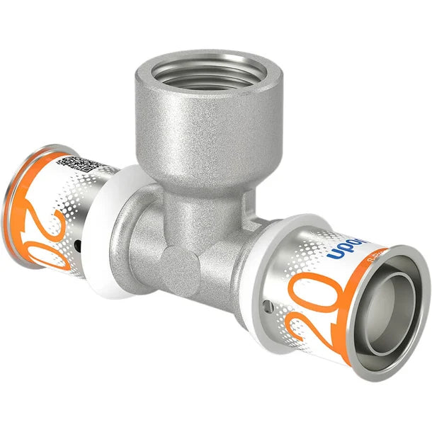 Uponor S-Press PLUS T-stuk binnendraad 20-Rp1/2 FT-20 (1070596) messing perskoppeling met RVS-pershuls en EPDM-afdichting – OnlineGO
