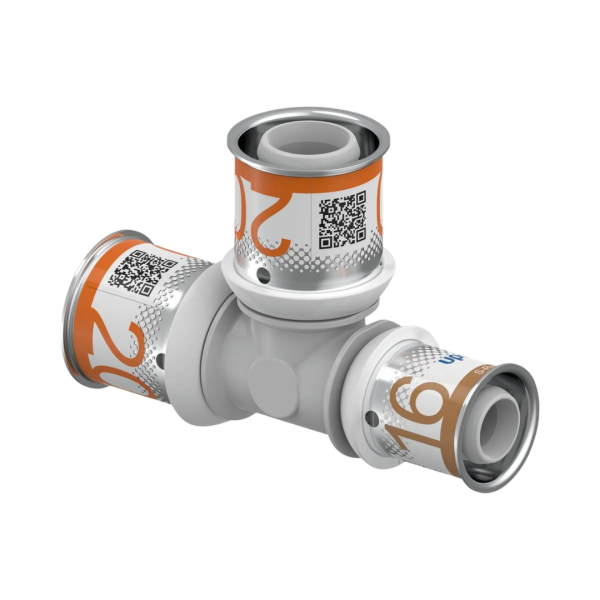 Uponor T-stuk PPSU 20×20×16mm messing