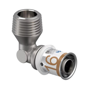 Knie 90° 16mm pers × ½" buitendraad