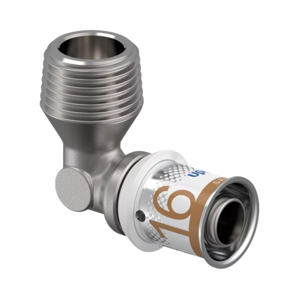 Uponor Knie 90° 16mm pers × ½" buitendraad