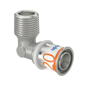 Knie 90° 20mm pers × ½" buitendraad